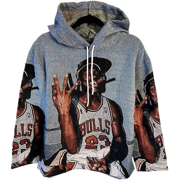 RARE New Michael Jordan NBA Graphic Hoodie – Size L – Bulls Vintage Style - Picture 1 of 6